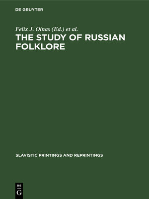 cover image of The Study of Russian Folklore